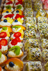 Italian sicilian pastries with chocolate and white cream.