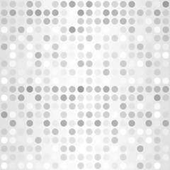 Polka dot pattern. Vector seamless silver background