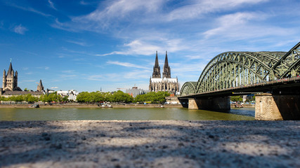Cologne- Cathedral, Hohenzollern Bridge and Ren river