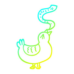 cold gradient line drawing cartoon song bird