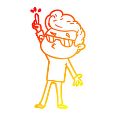 warm gradient line drawing cartoon cool guy