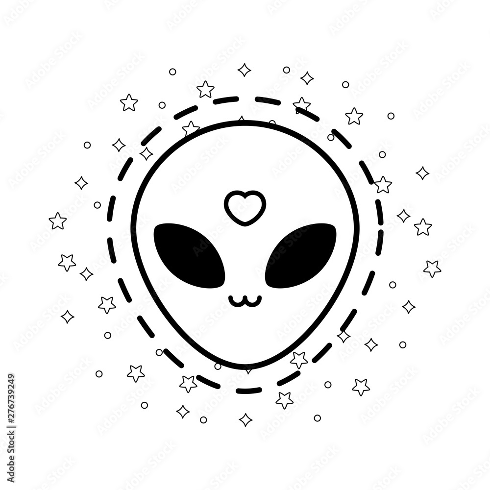 Poster patch of head alien icon