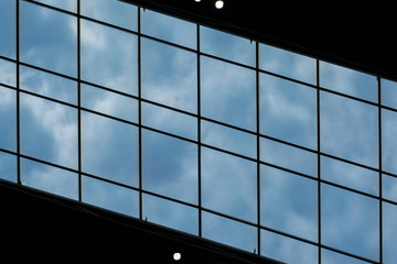 Skylight Window At Mall With Clouds, Blue Sky, Lights and Patterns