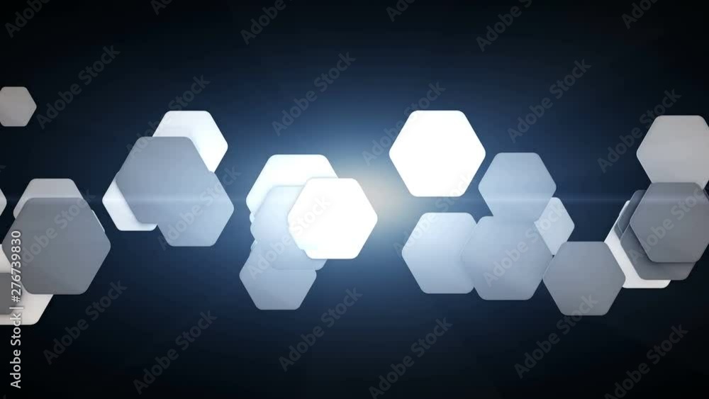 Poster 3d render abstract empty space black white and gray, technical geometric hexagons as background.