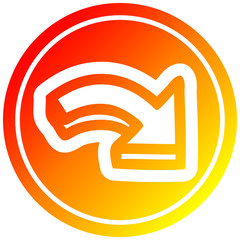 direction arrow circular in hot gradient spectrum