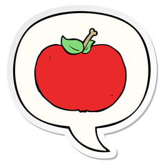 cartoon apple and speech bubble sticker