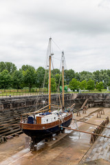 ship in the only working drydock in holland
