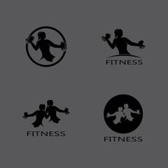 Bodybuilder Logo Template. Vector object and Icons for Sport Label, Gym Badge, Fitness Logo Design