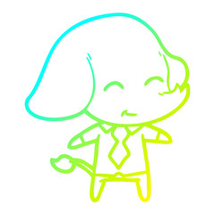 cold gradient line drawing cute cartoon boss elephant