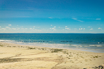 Beautiful tropical beach and sea with blue sky.