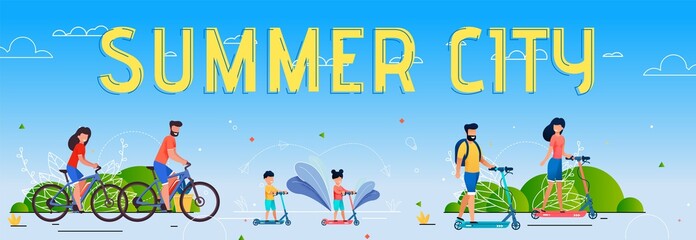 Advertising Poster Inscription Summer City Flat.