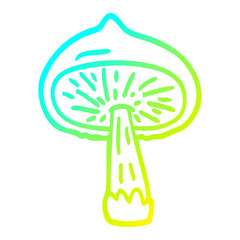 cold gradient line drawing cartoon mushroom