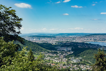 Obraz premium Zürich, Switzerland, aerial view of the city