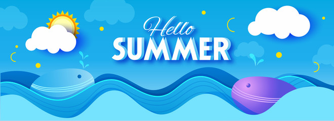 Fototapeta na wymiar Summer sale banner, flyer, invitation, poster, web site or greeting card
