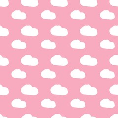Children's decor, seamless pattern with cute cartoons, simple vector drawing