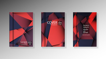 Gradient minimal geometric pattern. design a triangular cover background with red and black