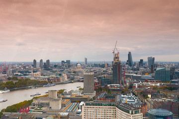 Fototapeta premium A London unusual landscape from ferris wheel