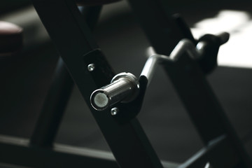 Gym equipment in a dark tone. Vulture close up.