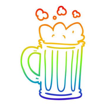 recommend clip art: rainbow gradient line drawing cartoon pint of beer