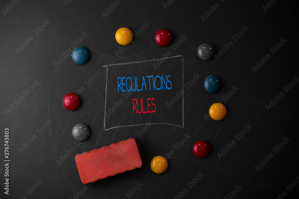 Poster conceptual hand writing showing regulations rules. concept meaning standard statement procedure gove