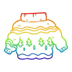rainbow gradient line drawing embarrassing christmas jumper