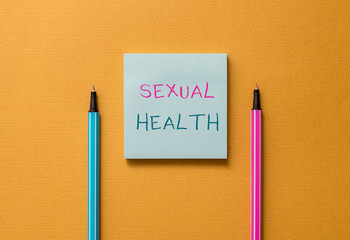 Text sign showing Sexual Health. Business photo showcasing positive and respectful approach to...