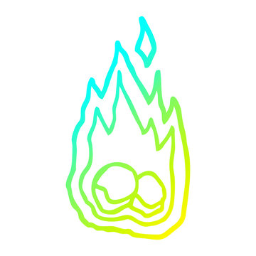 recommend clip art: cold gradient line drawing cartoon burning coals