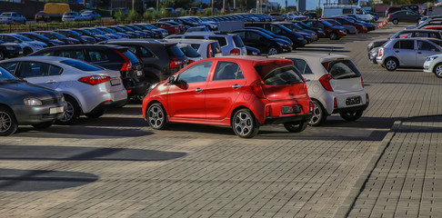 Cars For Sale Stock Lot Row.