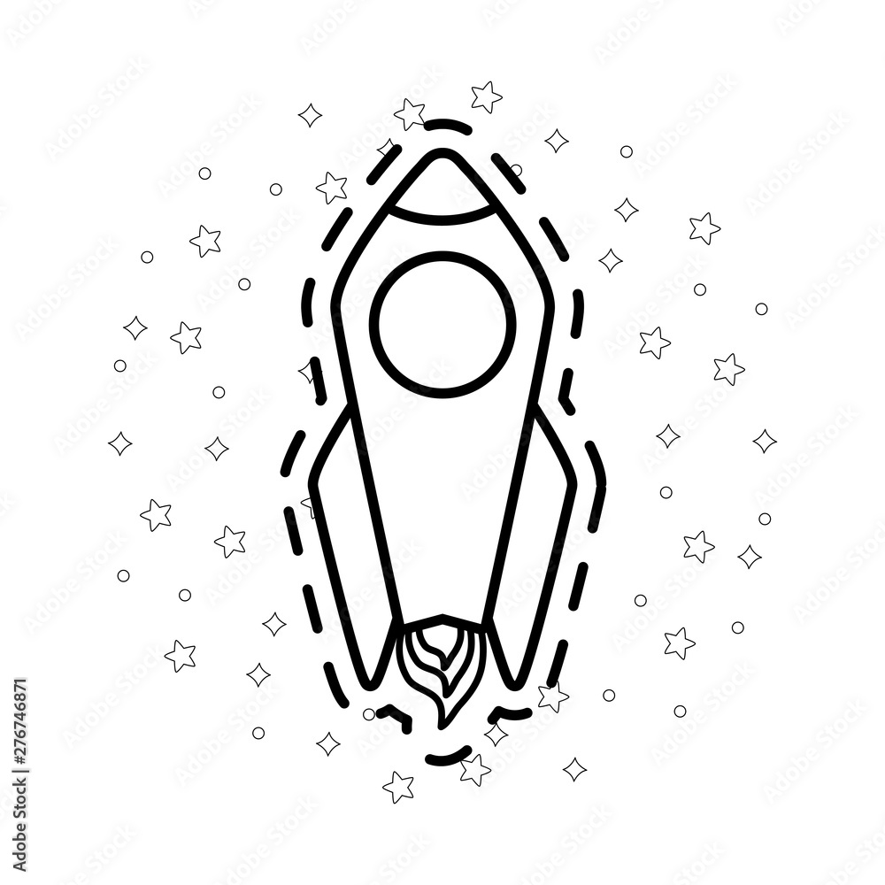 Poster patch of rocket startup icon