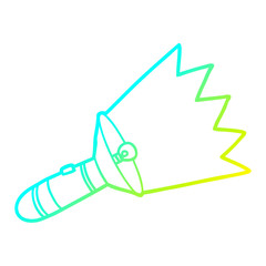cold gradient line drawing old cartoon torch