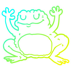 cold gradient line drawing cartoon frog