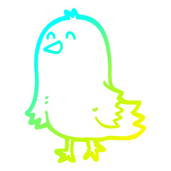 cold gradient line drawing cartoon bird
