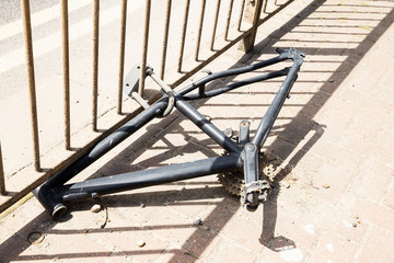 Abandoned stolen bike frame
