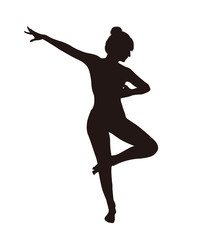 Fototapeta na wymiar Woman Dancing Silhouette