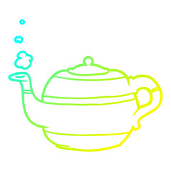 cold gradient line drawing tea pot