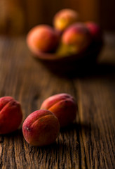 organic peach fruit close up view