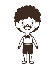 silhouette of student boy standing on white background