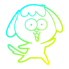 cold gradient line drawing cute cartoon dog