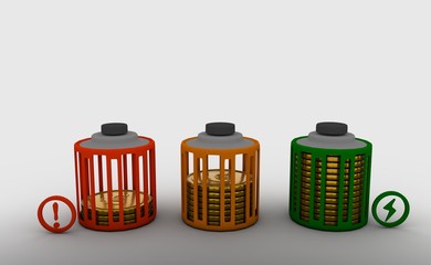 Symbolic way to show saving money as energy status 