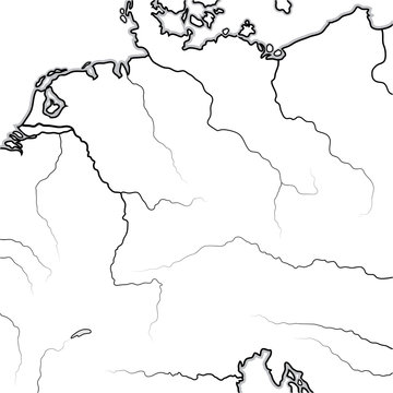 Map of The GERMAN Lands: Germany (Deutschland), Alemannia (Allemagne), Bavaria, Saxonia, Franconia, Thuringia, Westphalia, Teutonia, Prussia, Swabia, Austria (Österreich). Geographic chart.
