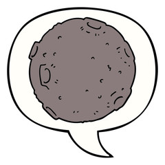 cartoon moon and speech bubble