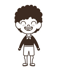 silhouette of student boy standing on white background