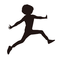 Silhouette of Happy Man Jumping