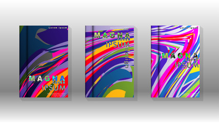 Abstract cover with wave elements. book design concept. Futuristic business layout. Digital poster template. Design Vector - eps10