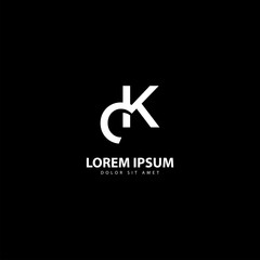 Letter K Logo. K Letter Design Vector with White Colors