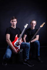 Fototapeta premium Rock band consisting of two young caucasian adults