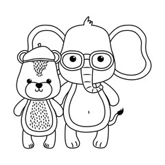 Elephant and bear cartoon design