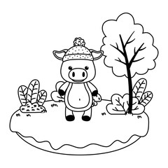 pig cartoon design vector illustrator