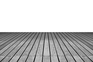 Wood table top isolated on white background for display or montage product, design concept.