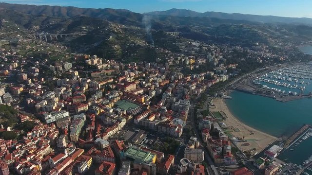 Air view of the city of San Remo, Italy